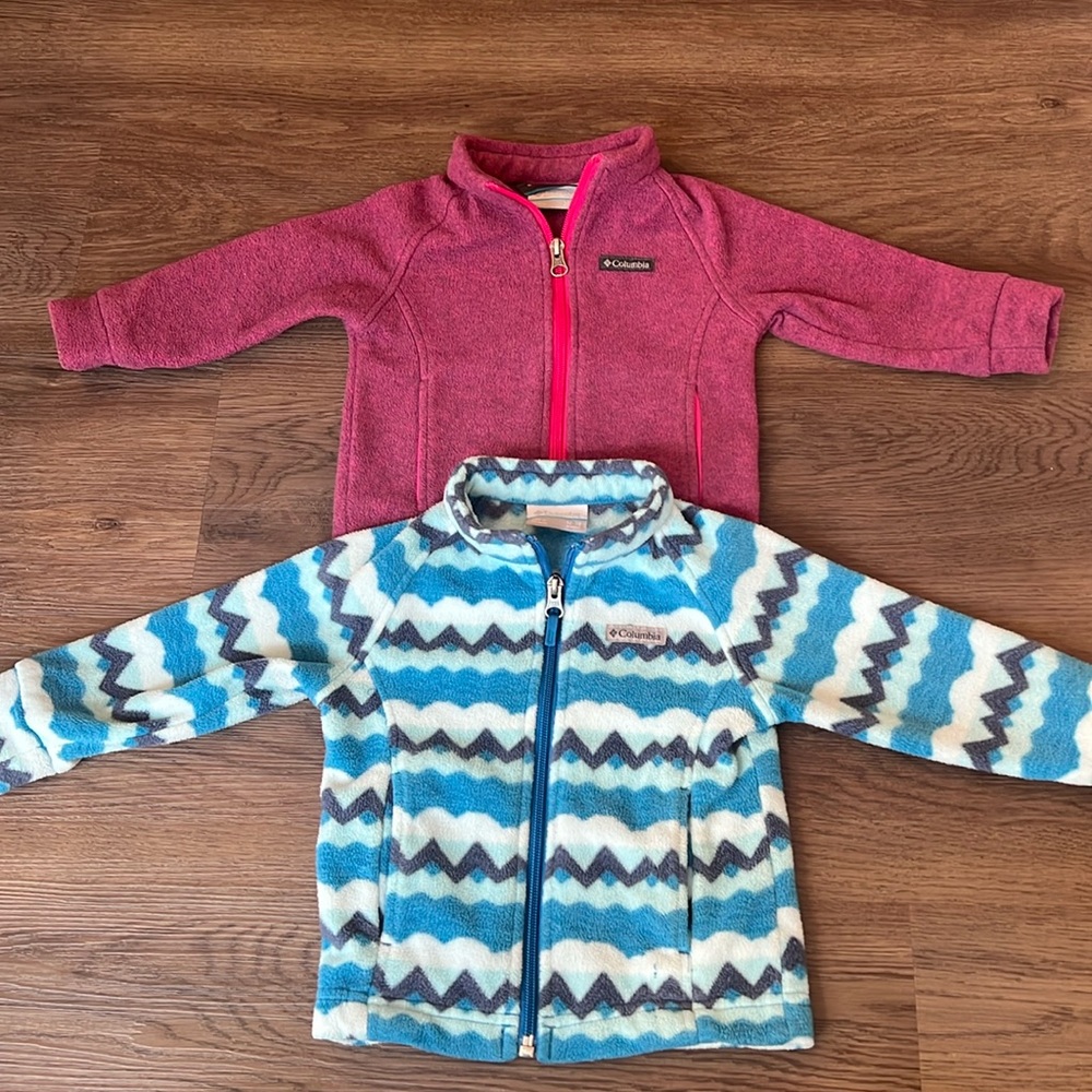 TWO 12-18 month girls Columbia Jackets.